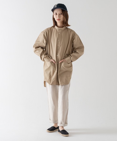 BRICK & SONS(ブリックアンドサンズ)の「VENTILE リラックス バンドカラーシャツ<ベージュ>(シャツ/ブラウス・メンズ・ベージュ・LL/S/M/L)」の15枚目の写真