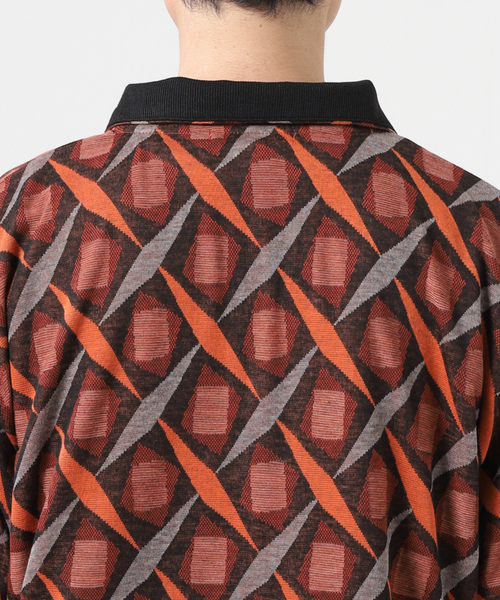 JOURNAL STANDARD（ジャーナルスタンダード）の「ジャガード ハーフZIP ニットポロシャツ（ポロシャツ・メンズ・オレンジ/ベージュ/グリーン・LARGE/MEDIUM）」の9枚目の写真