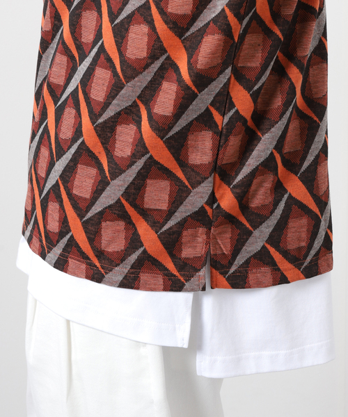 JOURNAL STANDARD（ジャーナルスタンダード）の「ジャガード ハーフZIP ニットポロシャツ（ポロシャツ・メンズ・オレンジ/ベージュ/グリーン・LARGE/MEDIUM）」の13枚目の写真