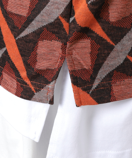 JOURNAL STANDARD（ジャーナルスタンダード）の「ジャガード ハーフZIP ニットポロシャツ（ポロシャツ・メンズ・オレンジ/ベージュ/グリーン・LARGE/MEDIUM）」の14枚目の写真