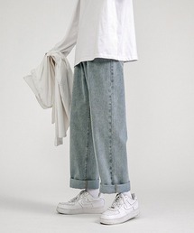 MONO-MART | リラックスルーズストレート ウォッシュデニムパンツ(デニムパンツ)