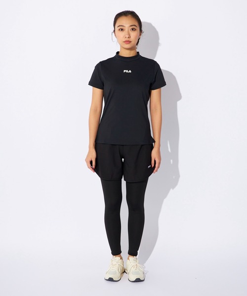 FILA ブラックレディーストップス L FILA/フィラ 別注 フロント＆バックロゴ ビッグシルエット