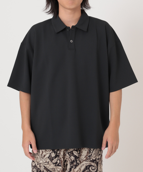 JOURNAL STANDARD(ジャーナルスタンダード)の「クレープ ウィーブ ポロシャツ(ポロシャツ・メンズ・ブラック/ベージュ/ネイビー/スミクロ・SMALL/MEDIUM/LARGE)」の5枚目の写真