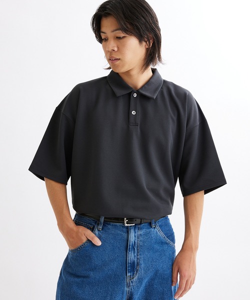 JOURNAL STANDARD(ジャーナルスタンダード)の「クレープ ウィーブ ポロシャツ(ポロシャツ・メンズ・ブラック/ベージュ/ネイビー/スミクロ・SMALL/MEDIUM/LARGE)」の3枚目の写真