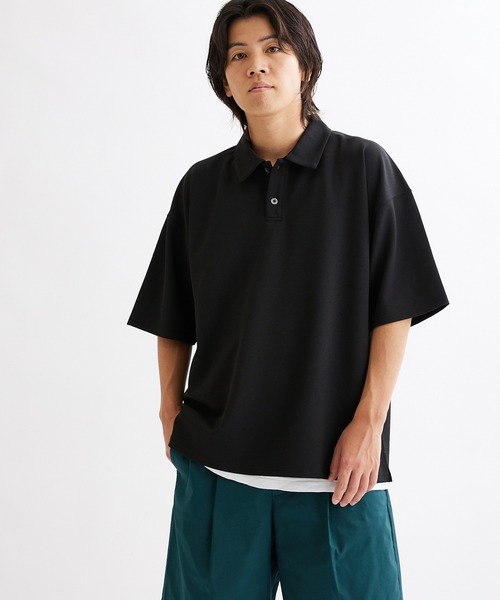 JOURNAL STANDARD(ジャーナルスタンダード)の「クレープ ウィーブ ポロシャツ(ポロシャツ・メンズ・ブラック/ベージュ/ネイビー/スミクロ・SMALL/MEDIUM/LARGE)」の20枚目の写真