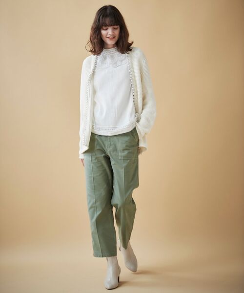 le.coeur blanc（ルクールブラン）の「パールツキカーディガン（カーディガン/ボレロ・レディース・ネイビー/オフホワイト・38）」の7枚目の写真