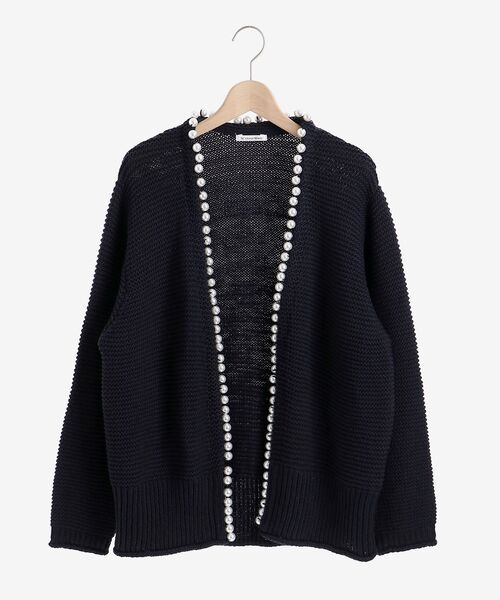 le.coeur blanc（ルクールブラン）の「パールツキカーディガン（カーディガン/ボレロ・レディース・ネイビー/オフホワイト・38）」の5枚目の写真