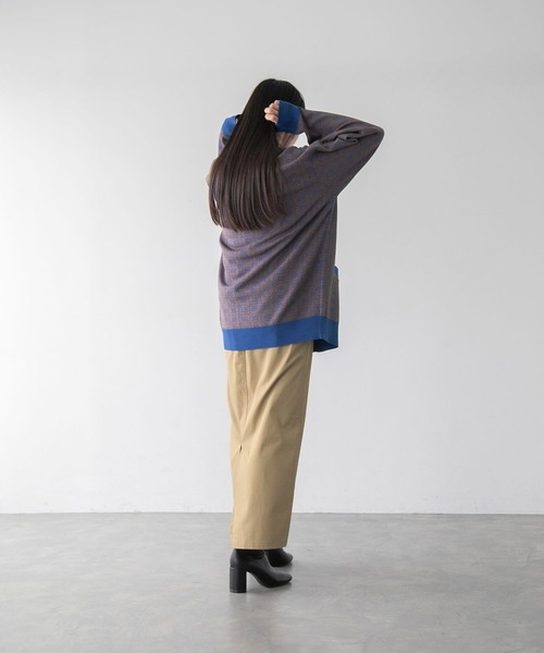 yuw（ユウ）の「ＵＮＩＳＥＸジャガードカーディガン　352726（カーディガン/ボレロ・レディース・ブラック/ブルー・FREE）」の7枚目の写真