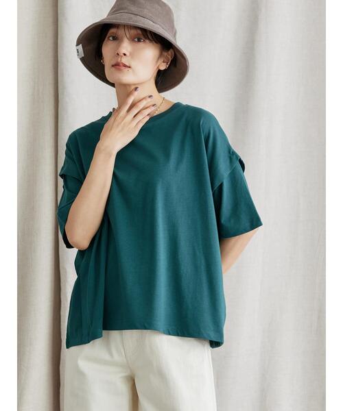 AMERICAN HOLIC(アメリカンホリック)の「BIGシルエットカットプルオーバー(Tシャツ/カットソー・レディース・チャコールグレー/ライトグレー/グリーン・M/L)」の4枚目の写真