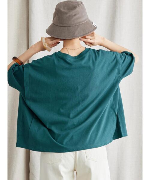 AMERICAN HOLIC(アメリカンホリック)の「BIGシルエットカットプルオーバー(Tシャツ/カットソー・レディース・チャコールグレー/ライトグレー/グリーン・M/L)」の9枚目の写真