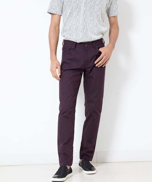 MK MICHEL KLEIN HOMME (エムケーミッシェルクランオム)の「ヘリンボーン柄パンツ(チノパンツ・メンズ・ライトグレー/ボルドー・44/46/48/50)」の3枚目の写真