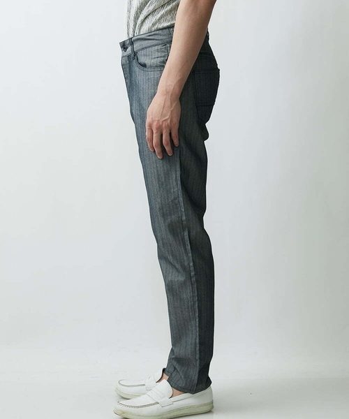 MK MICHEL KLEIN HOMME (エムケーミッシェルクランオム)の「ヘリンボーン柄パンツ(チノパンツ・メンズ・ライトグレー/ボルドー・44/46/48/50)」の7枚目の写真