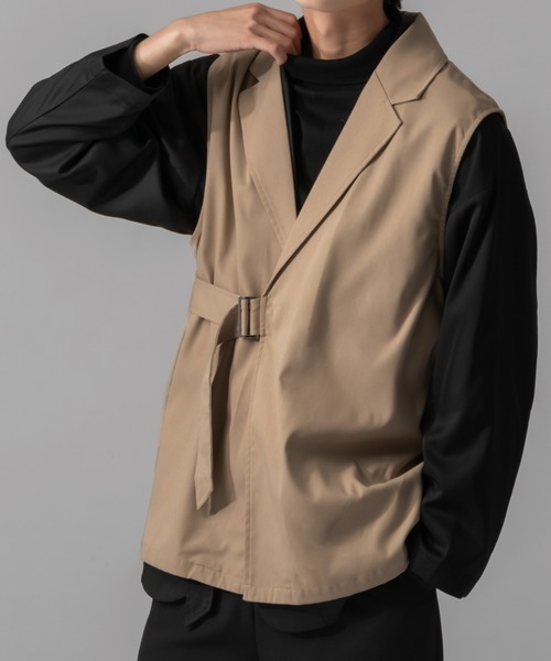 Adoon plain(アドーンプレーン)の「【Adoon plain】タイロッケンジレベスト(ベスト・メンズ・ブラック/ベージュ/グリーン・MEDIUM/LARGE)」の2枚目の写真