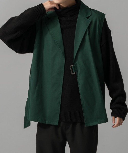 Adoon plain(アドーンプレーン)の「【Adoon plain】タイロッケンジレベスト(ベスト・メンズ・ブラック/ベージュ/グリーン・MEDIUM/LARGE)」の3枚目の写真