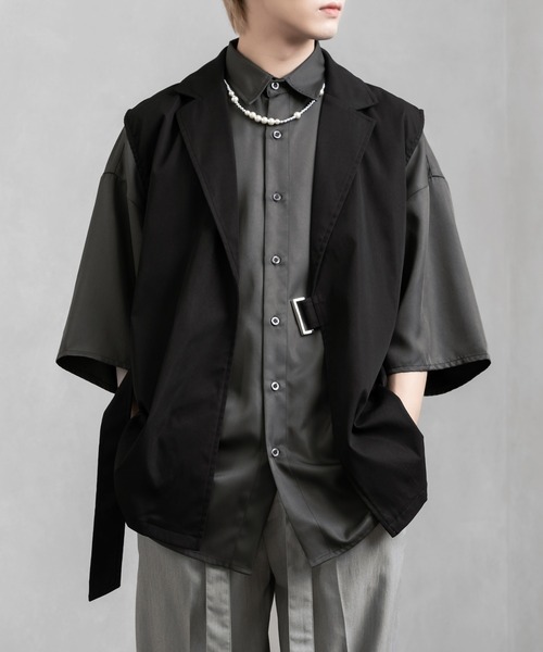 Adoon plain(アドーンプレーン)の「【Adoon plain】タイロッケンジレベスト(ベスト・メンズ・ブラック/ベージュ/グリーン・MEDIUM/LARGE)」の1枚目の写真