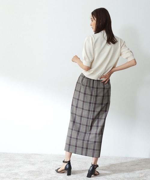 N.（N. Natural Beauty Basic）（エヌエヌナチュラルビューティーベーシック）の「◆パワーショルダーカーディガン（カーディガン/ボレロ・レディース・オフホワイト/ブラック/ライム・MEDIUM）」の4枚目の写真