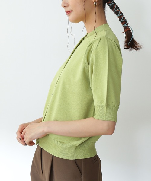 N.（N. Natural Beauty Basic）（エヌエヌナチュラルビューティーベーシック）の「◆パワーショルダーカーディガン（カーディガン/ボレロ・レディース・オフホワイト/ブラック/ライム・MEDIUM）」の10枚目の写真