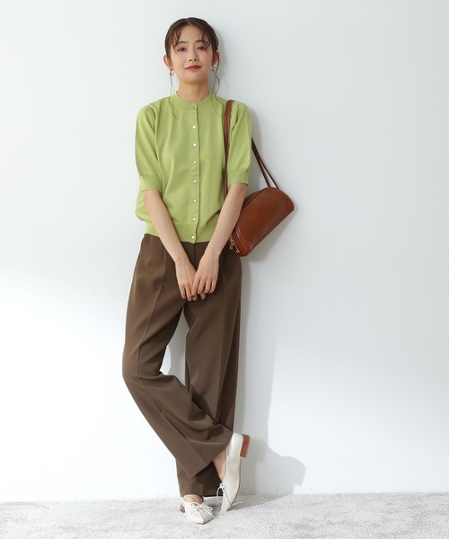 N.（N. Natural Beauty Basic）（エヌエヌナチュラルビューティーベーシック）の「◆パワーショルダーカーディガン（カーディガン/ボレロ・レディース・オフホワイト/ブラック/ライム・MEDIUM）」の9枚目の写真