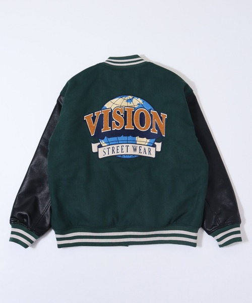 VISION STREET WEAR（ヴィジョンストリートウェア）の「【VISION STREET  WEAR/ヴィジョンストリートウェア】アーチロゴ サガラバック刺繍 リブライン メルトンスタジャン/ PUレザースタジャン/ビッグシルエット（スタジャン・メンズ・ブラック/ネイビー/ダークグリーン/カーキ/バーガンディー/グリーン系その他/グリーン/ブラック系その他/ブラック系その他2・M/L/XL）」の18枚目の写真