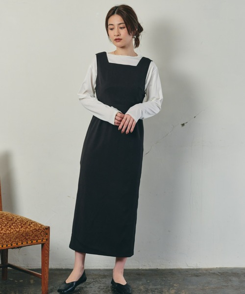 ECRIRE(エクリール)の「【haushinkaコラボ】バックオープンロングワンピース(ワンピース・レディース・ベージュ/ブラック/ブラウン・M/L)」の11枚目の写真