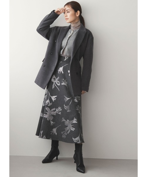 VIS（ビス）の「ウールライクジャケットコート（チェスターコート・レディース・チャコールグレー/グリーン・S/M）」の2枚目の写真