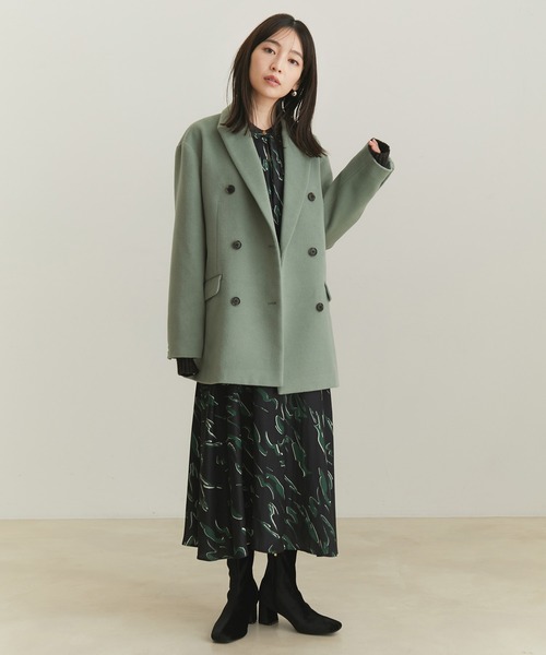 VIS（ビス）の「ウールライクジャケットコート（チェスターコート・レディース・チャコールグレー/グリーン・S/M）」の19枚目の写真
