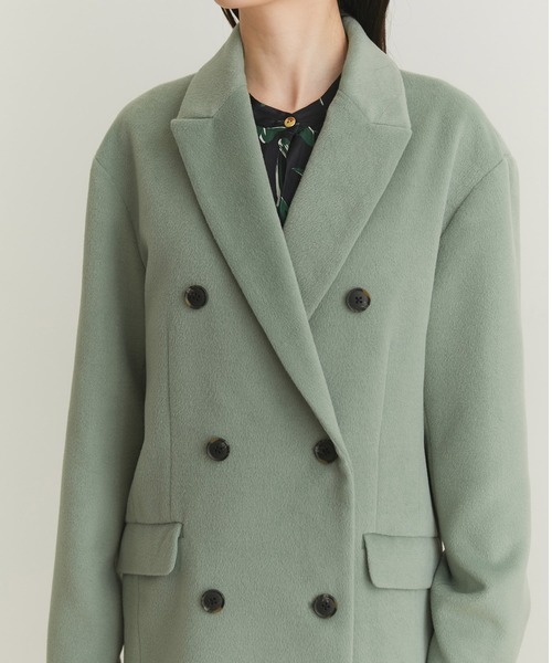 VIS（ビス）の「ウールライクジャケットコート（チェスターコート・レディース・チャコールグレー/グリーン・S/M）」の7枚目の写真