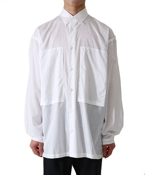 E.TAUTZ（イートウツ）の「E.TAUTZ / イートウツ：CORE LINEMAN SHIRT：XSHI01-2009[MUS]（シャツ/ブラウス・メンズ・ホワイト/ネイビー/ブルー系その他・S）」の10枚目の写真