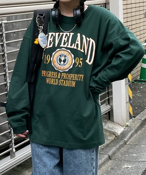 WEGO（ウィゴー）の「WEGO/ヘビーウエイト チームロゴロンT（Tシャツ/カットソー・メンズ・スミクロ/グレー系その他/ダークグリーン/サックスブルー・LARGE/MEDIUM）」の3枚目の写真