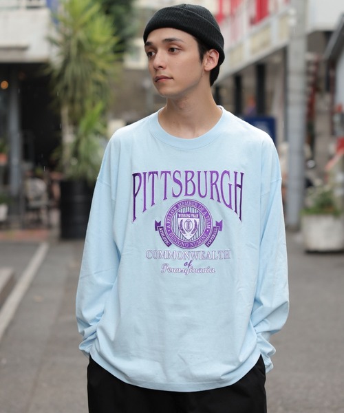 WEGO（ウィゴー）の「WEGO/ヘビーウエイト チームロゴロンT（Tシャツ/カットソー・メンズ・スミクロ/グレー系その他/ダークグリーン/サックスブルー・LARGE/MEDIUM）」の19枚目の写真