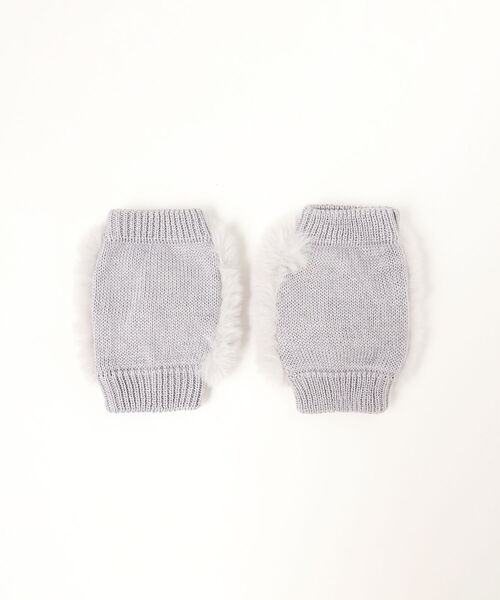 Ray BEAMS（レイビームス）の「Ray BEAMS / フェイクファー レッキス ハンド ウォーマー（手袋・レディース・ライトグレー/ブルー・ONE SIZE）」の4枚目の写真