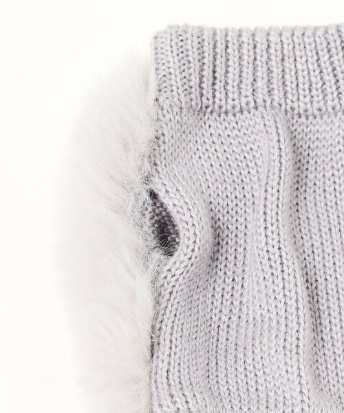 Ray BEAMS（レイビームス）の「Ray BEAMS / フェイクファー レッキス ハンド ウォーマー（手袋・レディース・ライトグレー/ブルー・ONE SIZE）」の5枚目の写真