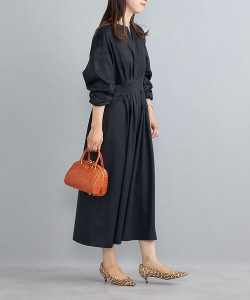 SHIPS【新品】〈手洗い可能〉フェイクスエードウエストタックワンピース◇ セール】〈手洗い可能〉フェイクスエードウエストタック