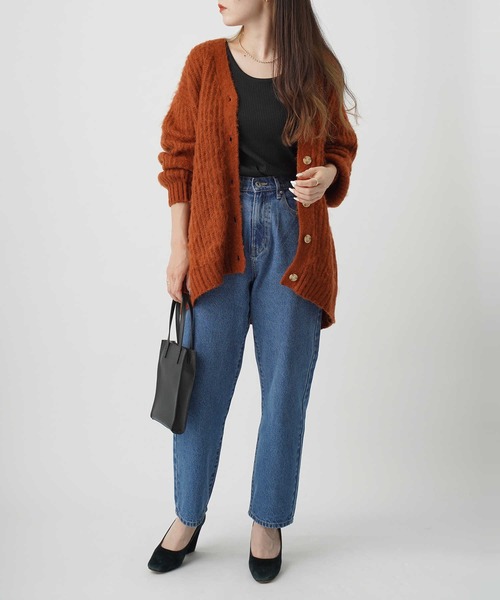 Right-on（ライトオン）の「【HONEYSUCKLE ROSE】モヘア風起毛カーデ（カーディガン/ボレロ・レディース・ブラウン/イエロー/グリーン・M/L）」の21枚目の写真