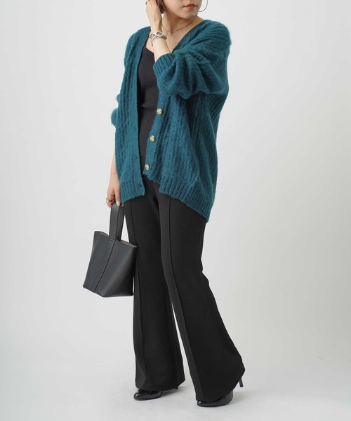 Right-on（ライトオン）の「【HONEYSUCKLE ROSE】モヘア風起毛カーデ（カーディガン/ボレロ・レディース・ブラウン/イエロー/グリーン・M/L）」の6枚目の写真