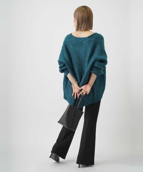 Right-on（ライトオン）の「【HONEYSUCKLE ROSE】モヘア風起毛カーデ（カーディガン/ボレロ・レディース・ブラウン/イエロー/グリーン・M/L）」の9枚目の写真