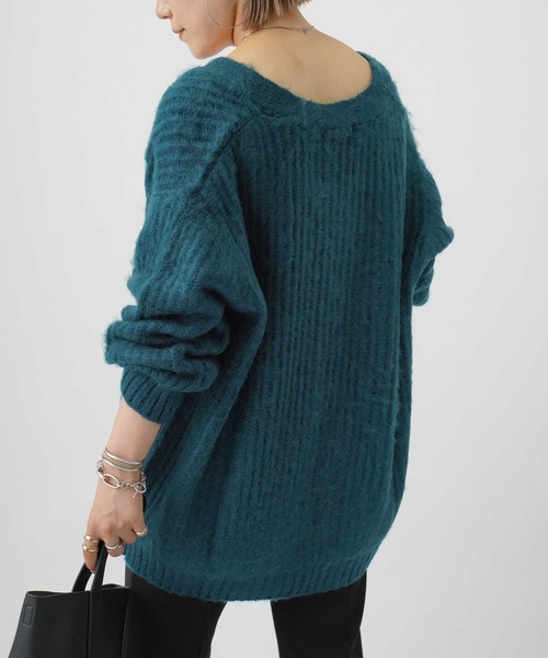 Right-on（ライトオン）の「【HONEYSUCKLE ROSE】モヘア風起毛カーデ（カーディガン/ボレロ・レディース・ブラウン/イエロー/グリーン・M/L）」の11枚目の写真