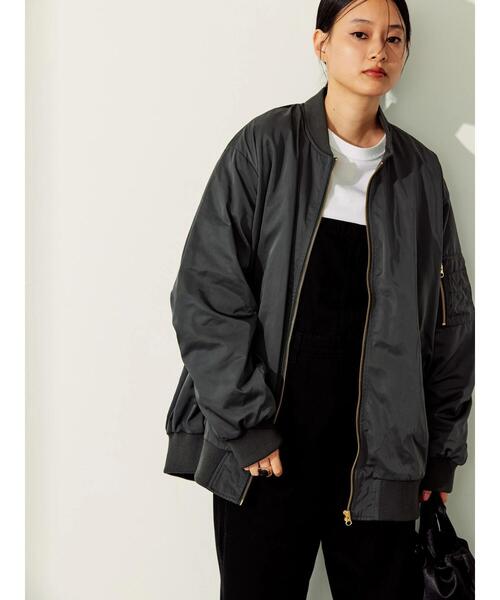 AMERICAN HOLIC（アメリカンホリック）の「バックギャザーロングリブブルゾン（ブルゾン・レディース・チャコールグレー/ブラウン・M/L）」の7枚目の写真