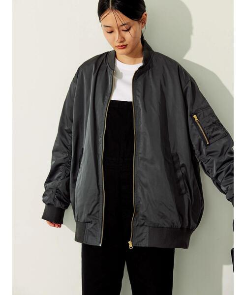 AMERICAN HOLIC（アメリカンホリック）の「バックギャザーロングリブブルゾン（ブルゾン・レディース・チャコールグレー/ブラウン・M/L）」の9枚目の写真