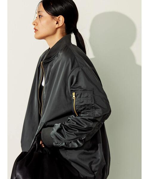 AMERICAN HOLIC（アメリカンホリック）の「バックギャザーロングリブブルゾン（ブルゾン・レディース・チャコールグレー/ブラウン・M/L）」の10枚目の写真