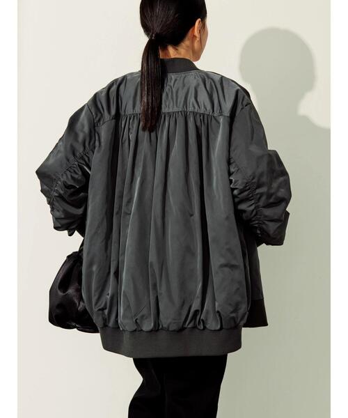 AMERICAN HOLIC（アメリカンホリック）の「バックギャザーロングリブブルゾン（ブルゾン・レディース・チャコールグレー/ブラウン・M/L）」の11枚目の写真