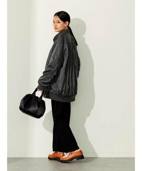 AMERICAN HOLIC（アメリカンホリック）の「バックギャザーロングリブブルゾン（ブルゾン・レディース・チャコールグレー/ブラウン・M/L）」の15枚目の写真