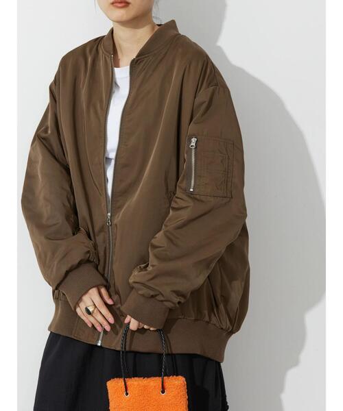 AMERICAN HOLIC（アメリカンホリック）の「バックギャザーロングリブブルゾン（ブルゾン・レディース・チャコールグレー/ブラウン・M/L）」の17枚目の写真