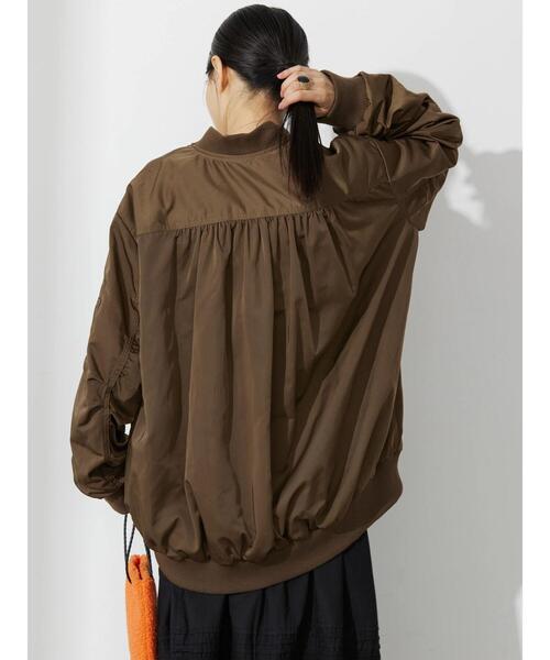 AMERICAN HOLIC（アメリカンホリック）の「バックギャザーロングリブブルゾン（ブルゾン・レディース・チャコールグレー/ブラウン・M/L）」の19枚目の写真