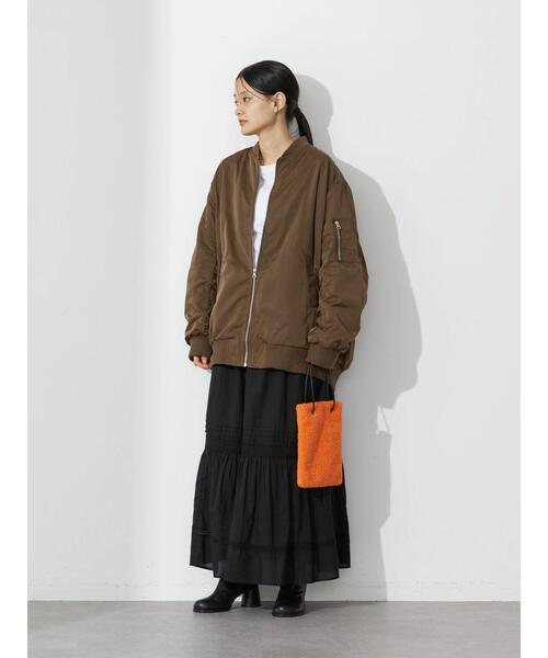 AMERICAN HOLIC（アメリカンホリック）の「バックギャザーロングリブブルゾン（ブルゾン・レディース・チャコールグレー/ブラウン・M/L）」の20枚目の写真