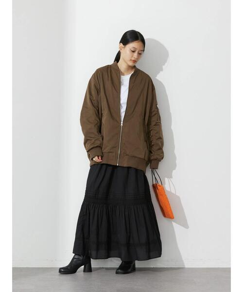 AMERICAN HOLIC（アメリカンホリック）の「バックギャザーロングリブブルゾン（ブルゾン・レディース・チャコールグレー/ブラウン・M/L）」の21枚目の写真