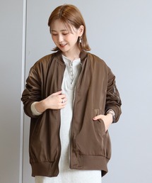 AMERICAN HOLIC | バックギャザーロングリブブルゾン(ブルゾン)