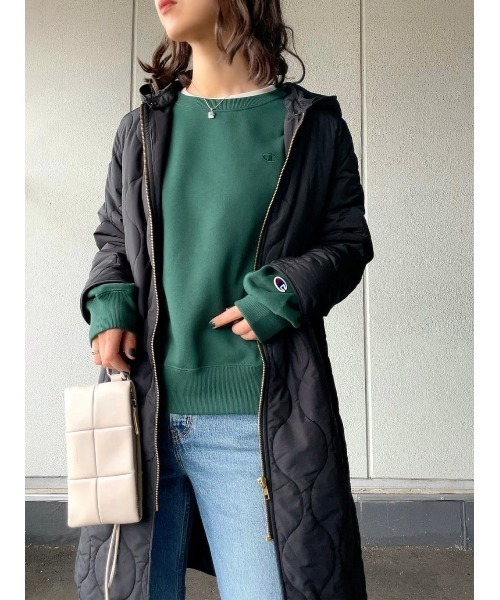 HONEYSUCKLE ROSE（ハニーサックルローズ）の「【HONEYSUCKLE ROSE】2WAYキルトコート（ダウンジャケット/コート・レディース・オフホワイト/ブラック・M/L）」の12枚目の写真