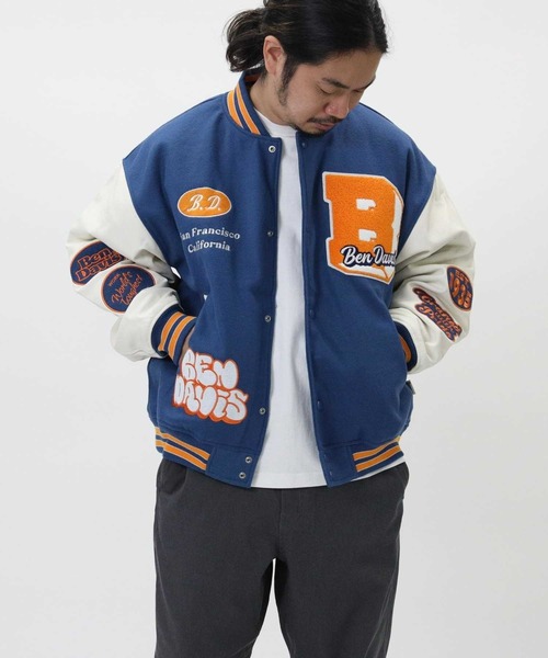BEN DAVIS（ベンデイビス）の「【BEN DAVIS】フェイクメルトンスタジャン（スタジャン・メンズ・グリーン/ブルー/ブラック/ワイン・M/S/L/XL）」の3枚目の写真