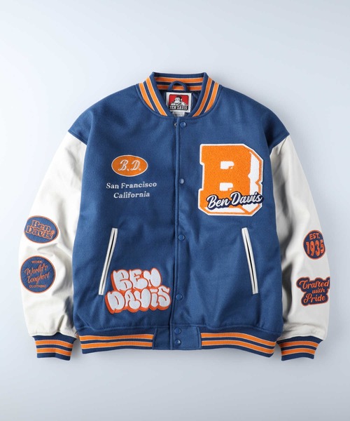 BEN DAVIS（ベンデイビス）の「【BEN DAVIS】フェイクメルトンスタジャン（スタジャン・メンズ・グリーン/ブルー/ブラック/ワイン・M/S/L/XL）」の10枚目の写真